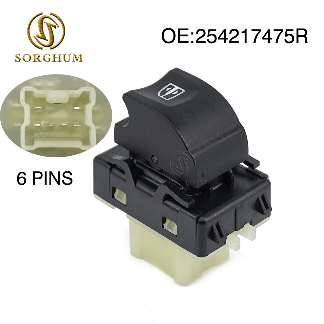 Sorghum 254218614R 254217475R Power Master Control Window Switch Single Button For Renault Captur Clio Sandero Dacia Logan Lodgy