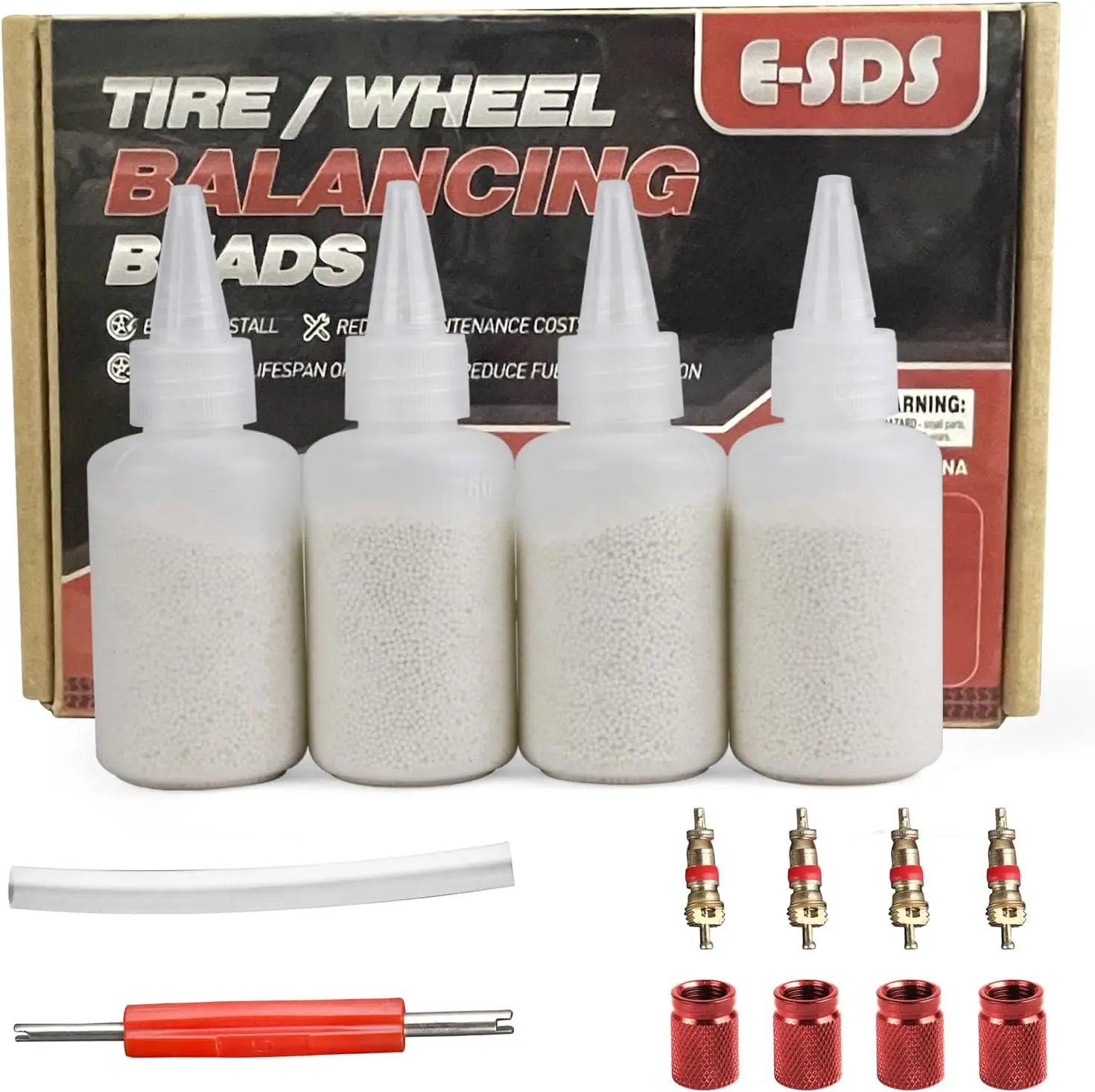 

Бусины для балансировки шин 4 унции x 4 шт. с инструментами для автомобиля, автофургона, грузовика, мотоцикла