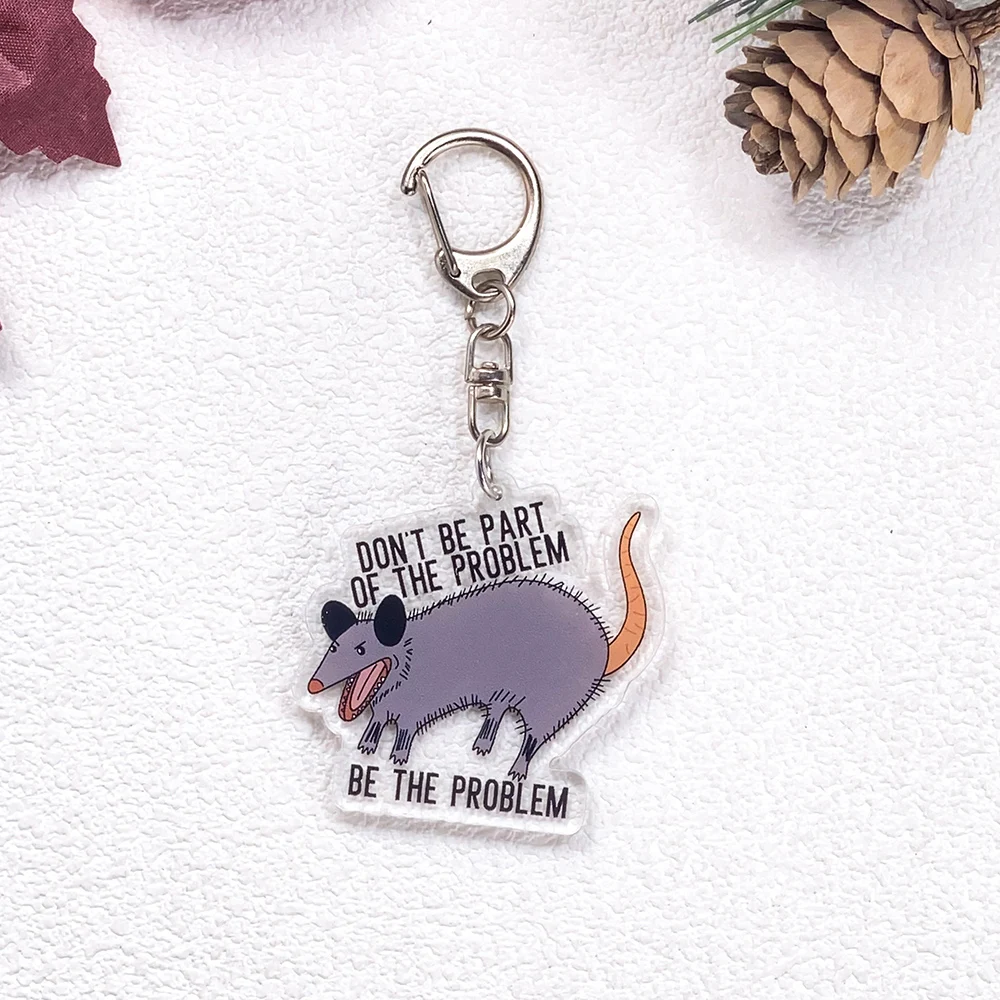 11 Stück Opossum Didelphidae Zitate Schlüsselanhänger Zubehör Acryl Niedliche Charms Anhänger für Tasche Lustiger Schlüsselhalter Rucksack Dekoration – Detail 14