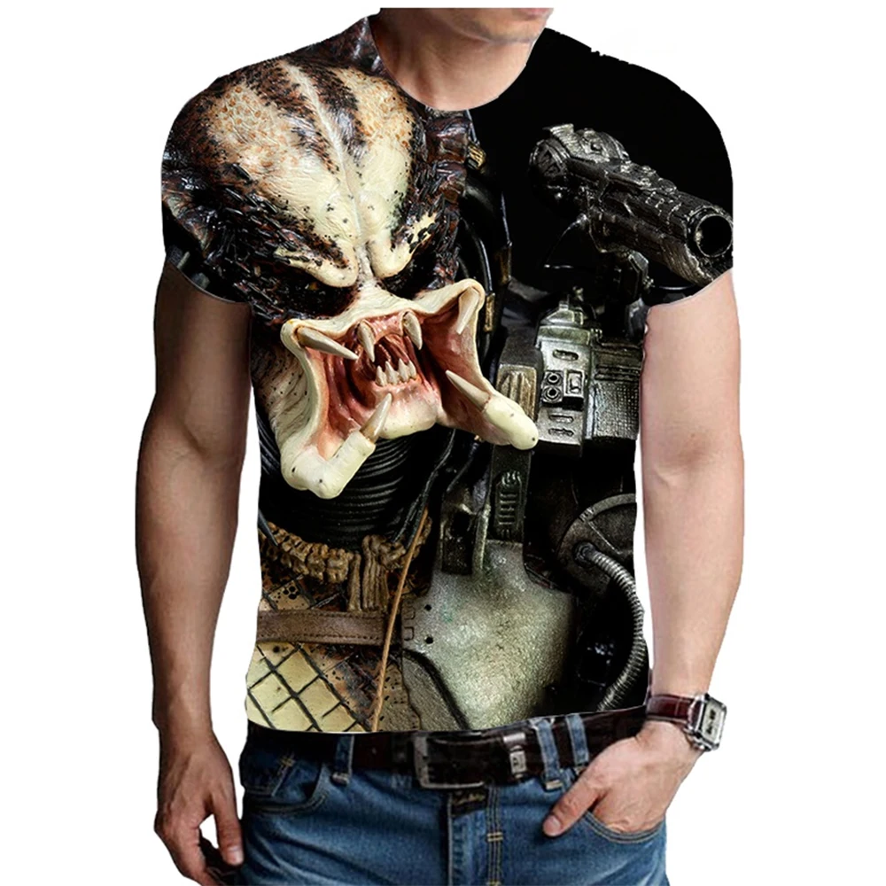 Summer fashion novelty men's 3D printed printed printed pattern street wear casual round neck comfortable short sleeved T-shirt