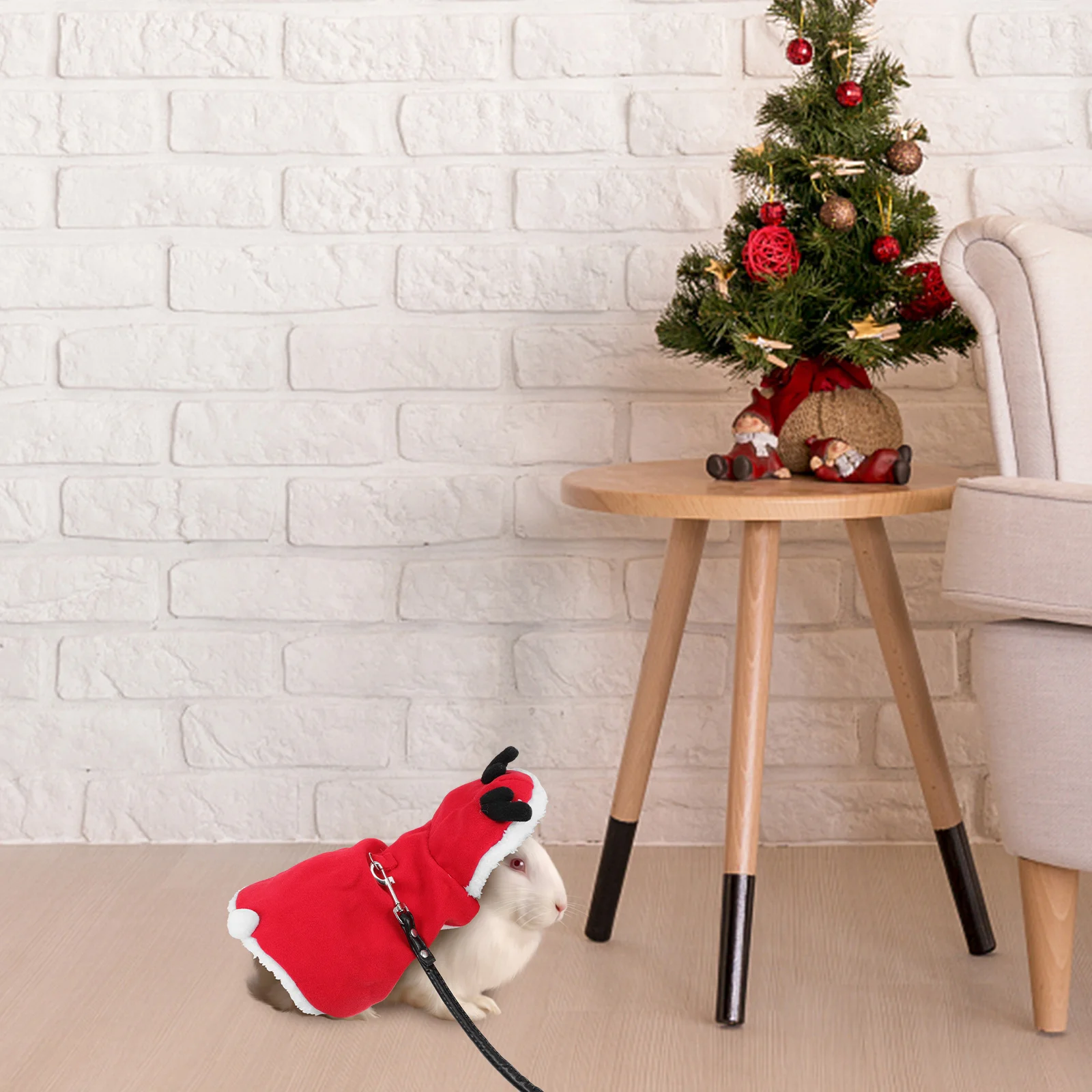 

Christmas Rabbit Clothing Bunny Harness Breathable Pet Rabbit Outfit Traction Rope Lightweight Party Costume Bunny Clothes