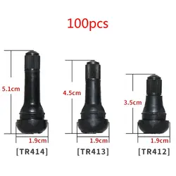 100pcs TR414/TR413/TR412 Rubber Tire Valve Cap Car Truck Tubeless Tyre Valve Stem Cover