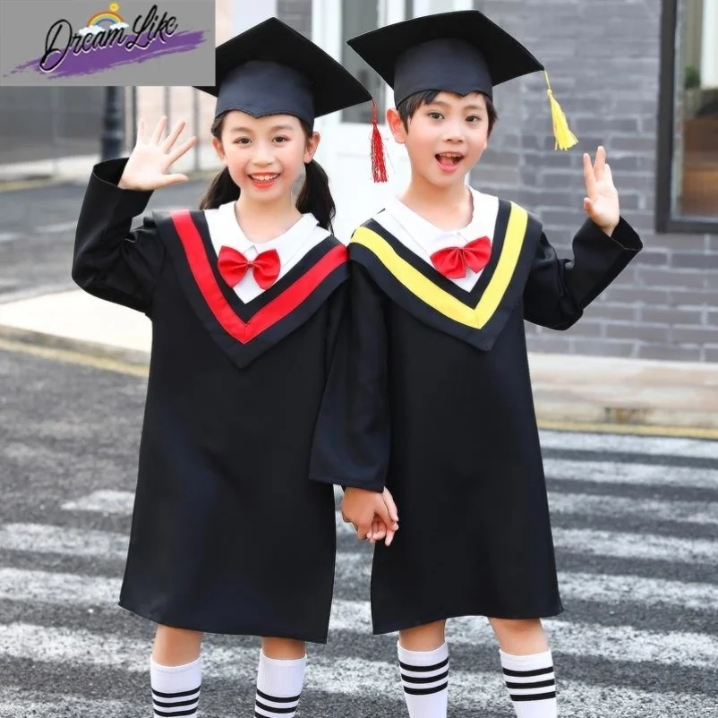 

Детская академическая мантия и шапочка бакалавра для выпускной фотосессии, одежда для выпускных церемоний в детском саду и начальной школе