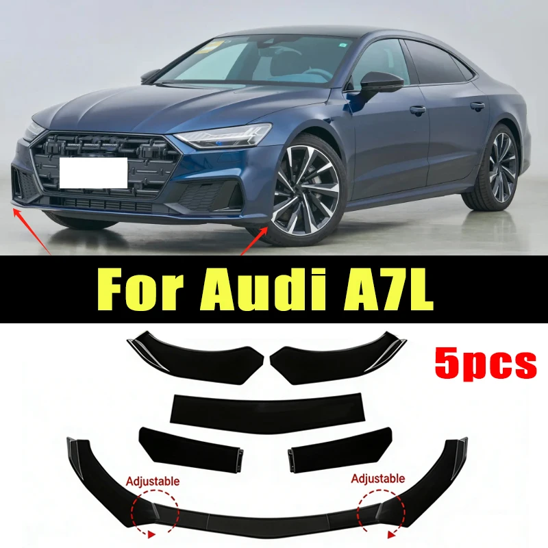 

5Pcs ABS Material Universal Car Front Bumper Separator Bumper Lip Body Kit Duck Lip Separator For Audi A7L Car Accessories
