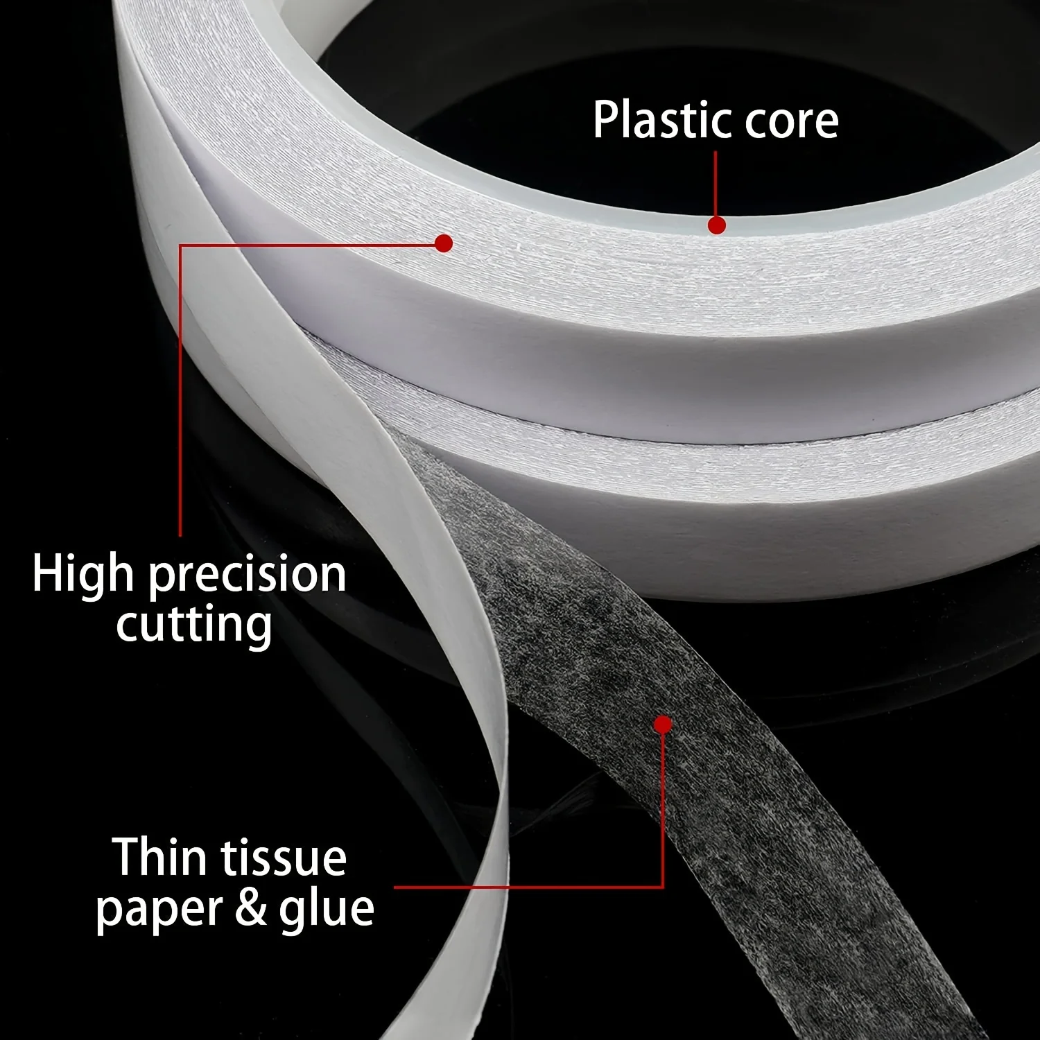 472.44 Inch Clear Double Sided Adhesive Tape, Heavy Duty High Viscosity Transparent Tape for Wall Glass Metal Plastic Ceramic Fa