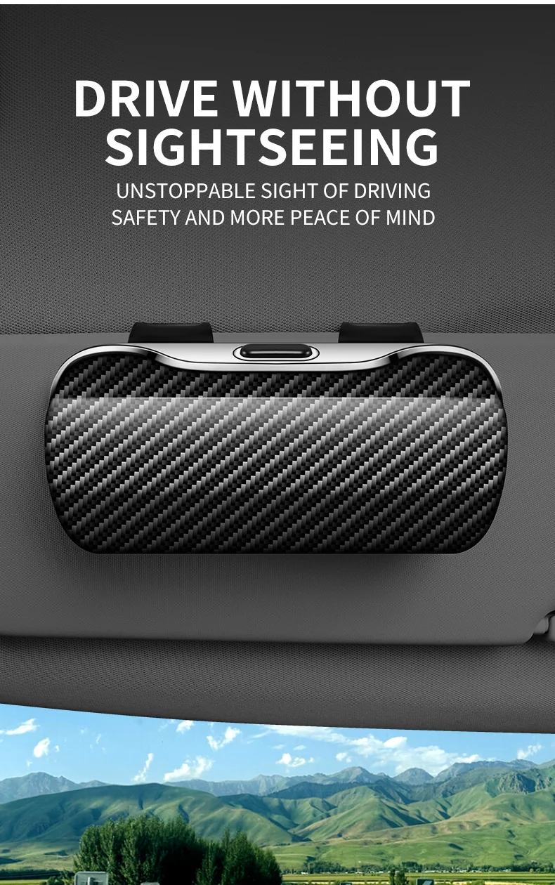 Auto Brillen Box Tragbare Auto Sonnenbrille Halter Im Auto Fahren Gläser Halter Brillen Fall Sonnenblende Auto Linsen Halter – Detail 4
