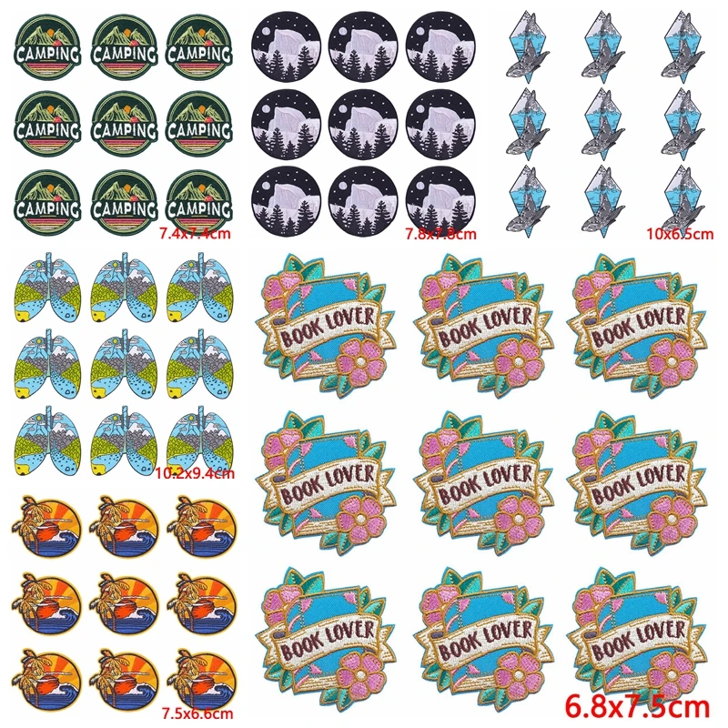 

10 pcs/lot Wholesale Outdoor Patch Iron On Patches On Clothes Nature Travel Embroidered Patches For Clothing Stickers Applique