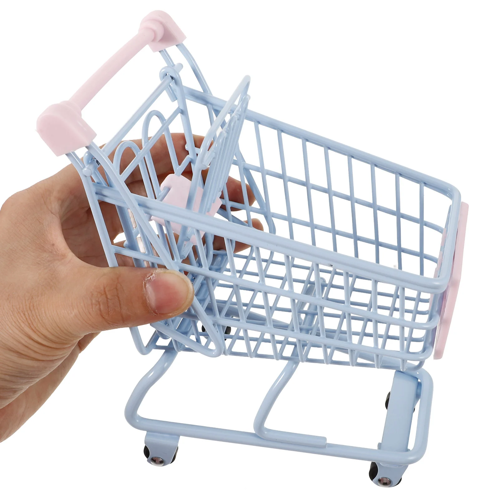 Mini-Einkaufswagen, Supermarkt, Spielzeug, Schreibtisch, Kinder-Schubwagen für Lebensmittel, Trolley, Miniatur, kleine Aufbewahrung