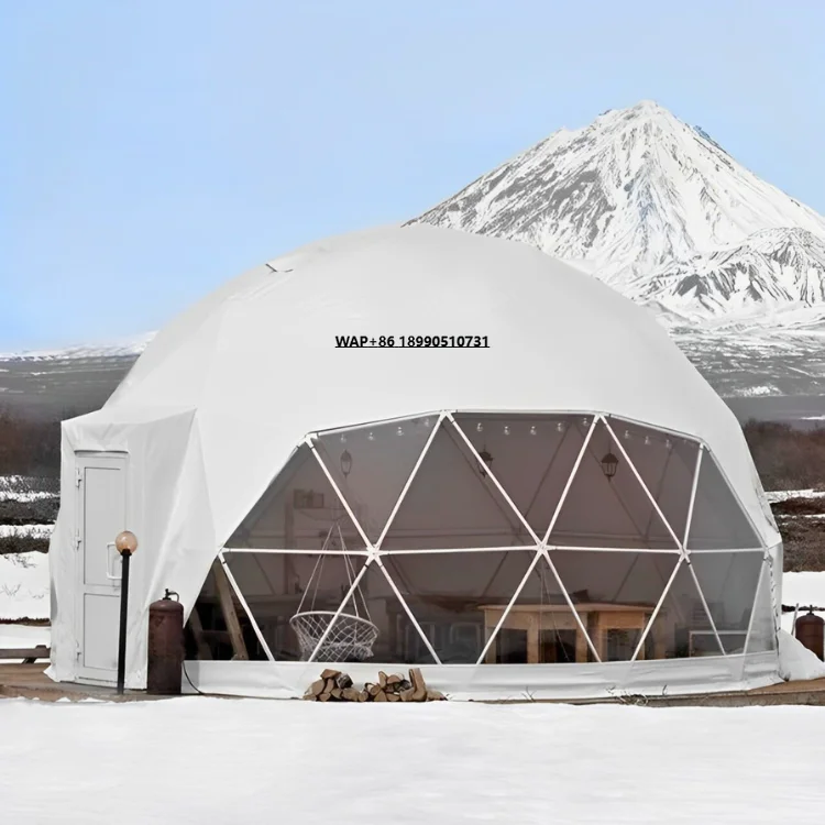 

Customized Size Luxury Igloo Outdoor Waterproof PVC Material Dome Tent Camping Tent With Bathroom and Bedroom