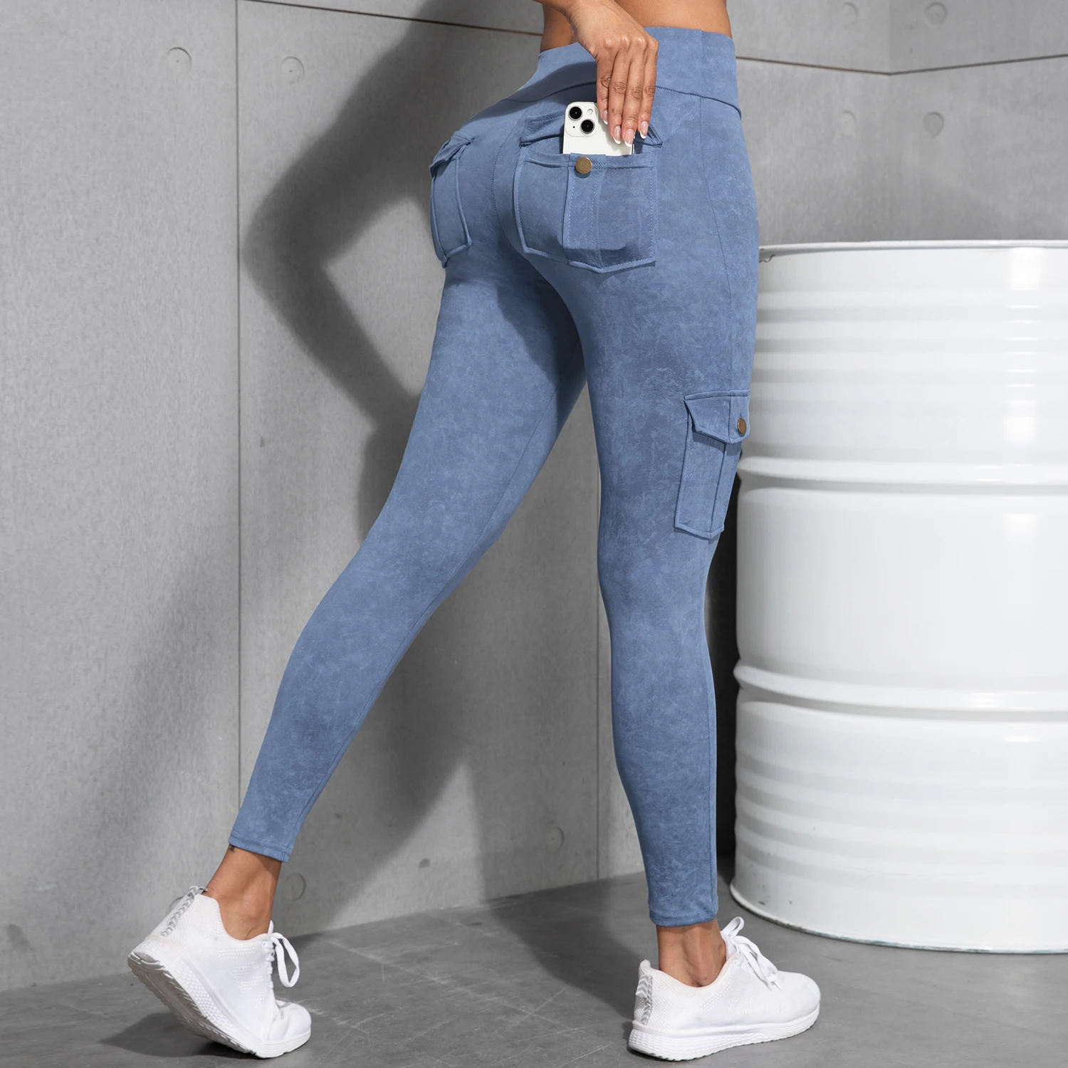 

2025 New Styles Pockets Soild Color Seam Women's Leggings Casual Yoga Running Workout Pants High Waist Hip Lifting Leggings