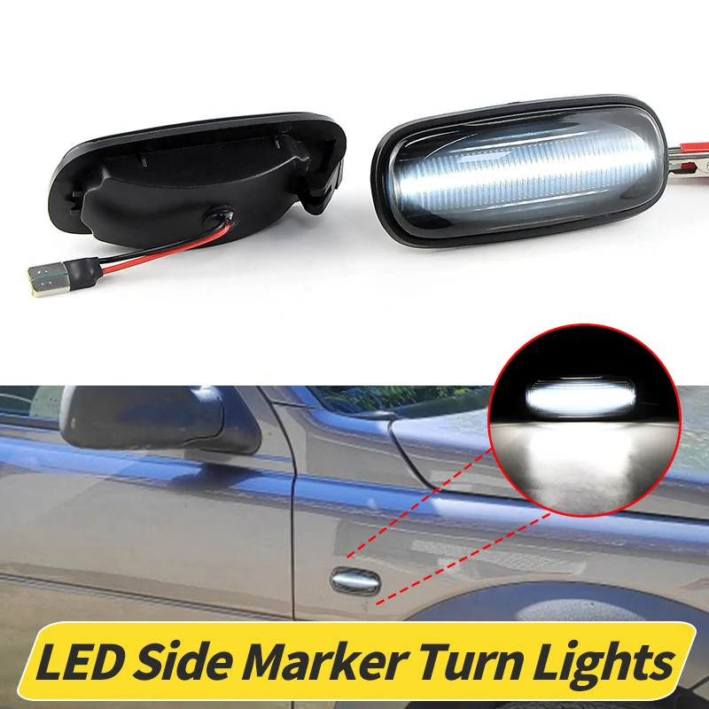 2PCS White Lamp LED Side Marker Light For Land Rover Discovery2 1999-2004 Defender Freelander1 1997-2005 OEM#XGB100310 XGB000030