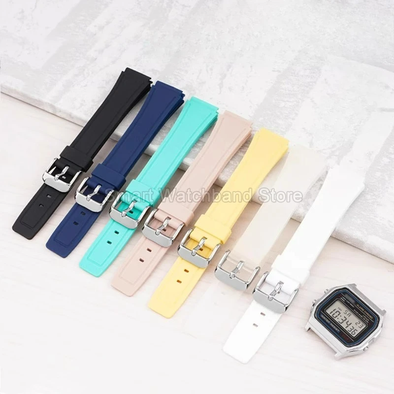 ل كاسيو AE-1300 A-158/168 F-84/94 18 ملم أسود محدب مناسب متين مانع للانزلاق للغوص في الهواء الطلق حزام السيليكون #1