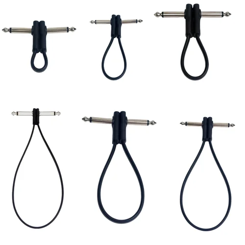 Imagen 1 del producto Miwayer 6 uds Pedal de efecto de guitarra Cable de conexión plano/1/4 ""TS ángulo recto/Plug & Play/Cables de Pedal de efectos/accesorios de instrumentos
