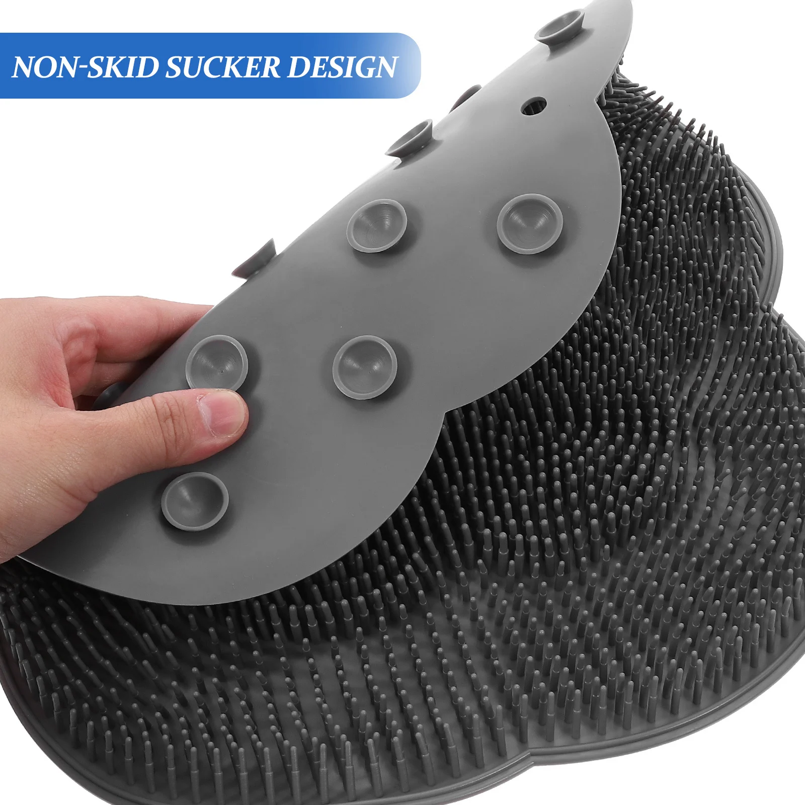 

Bathroom Non-Skid Suction Foot Scrubber Tpr Material Durable Pad Dead Skin Remover Space Saving Wall Attached
