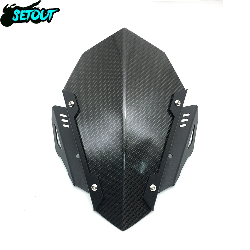 For Yamaha MT-07 MT07 2018 2019 2020 FZ07 FZ-07 Motorcycle Sport Touring Genuine Carbon Fiber Windshield Wind Deflector