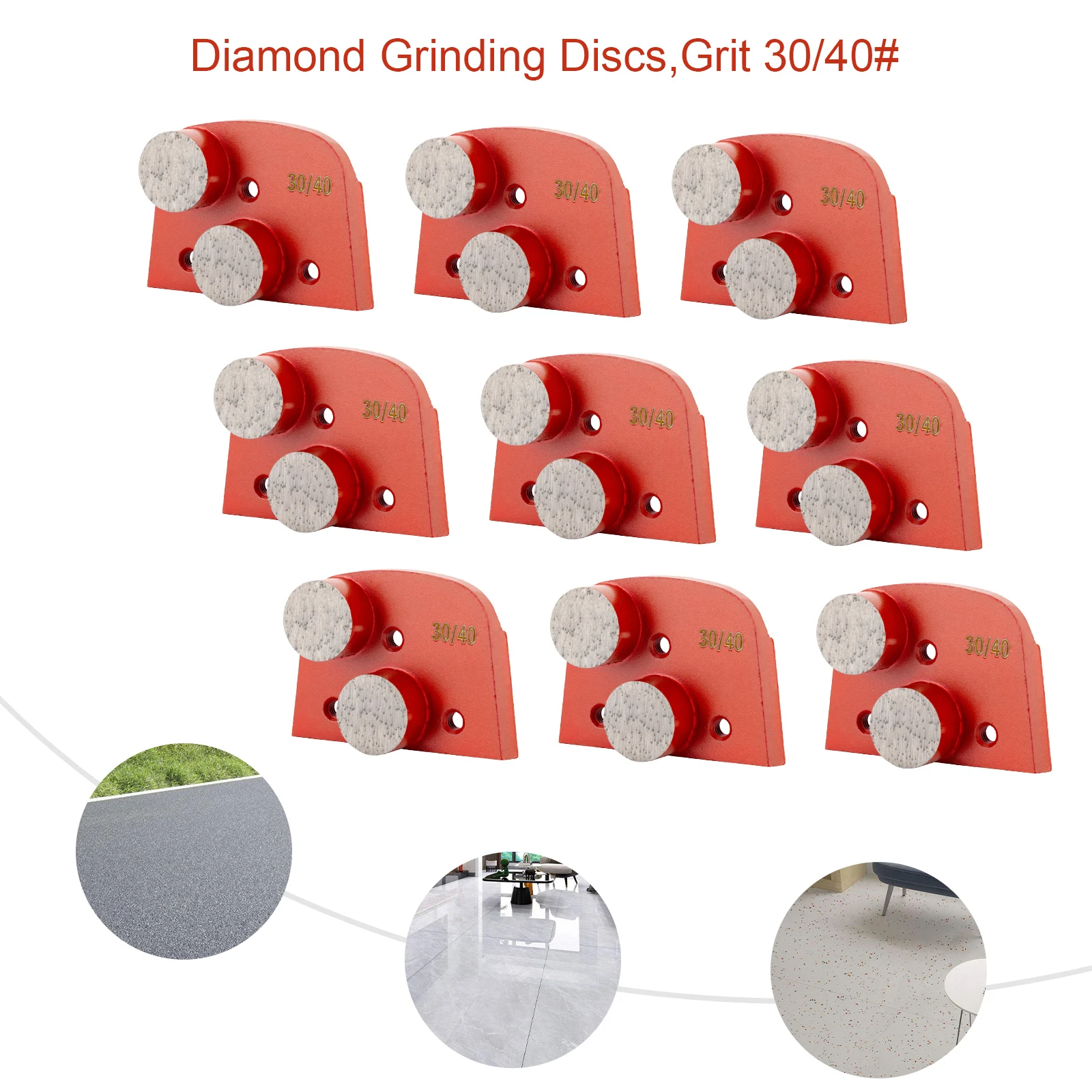 9PCS Grinder Grit 30/40 Concrete Grinder Diamond Grinding Wheel Disc Metal Bond Scraper Abrasive Tooling for Lavina Edco Floor