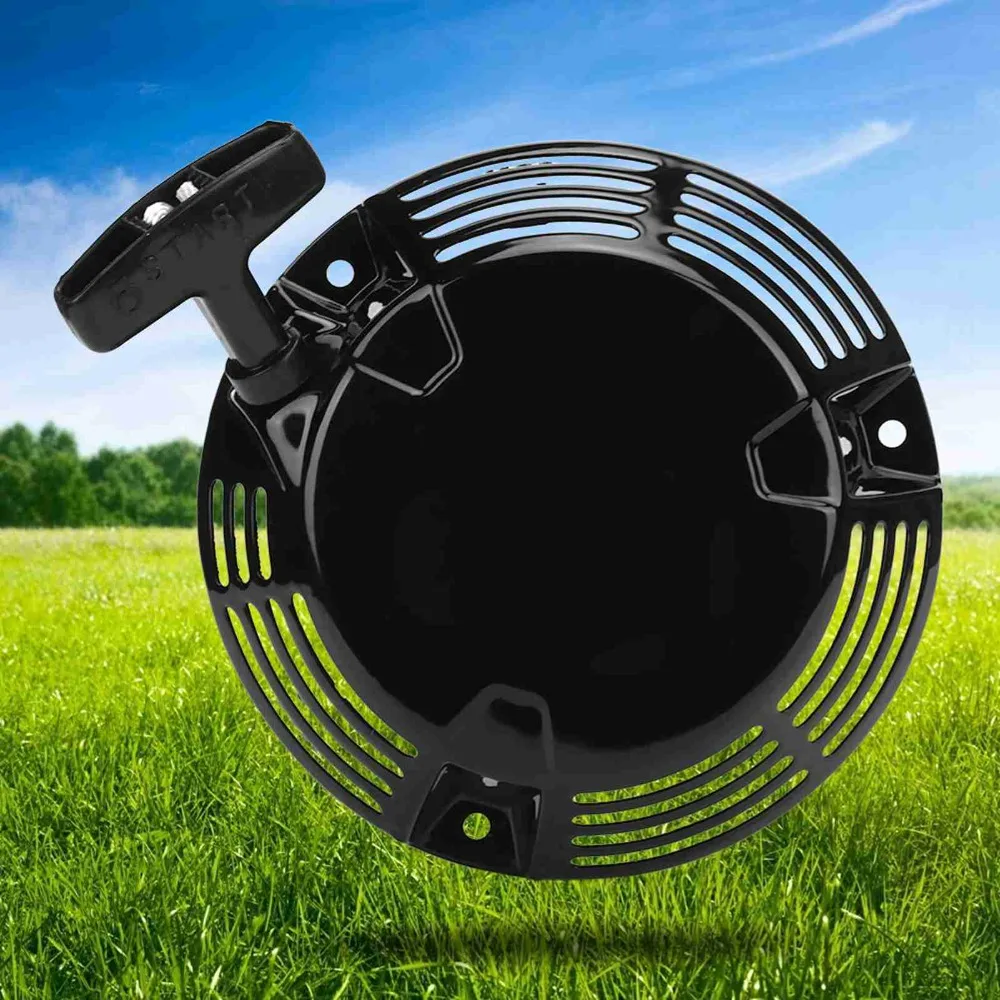 Black Pull Starter Assembly Metal Compact Recoil Starter Assembly Comfort Grip Handle Easy to Install for 1P60 1P65 1P70 GXV160