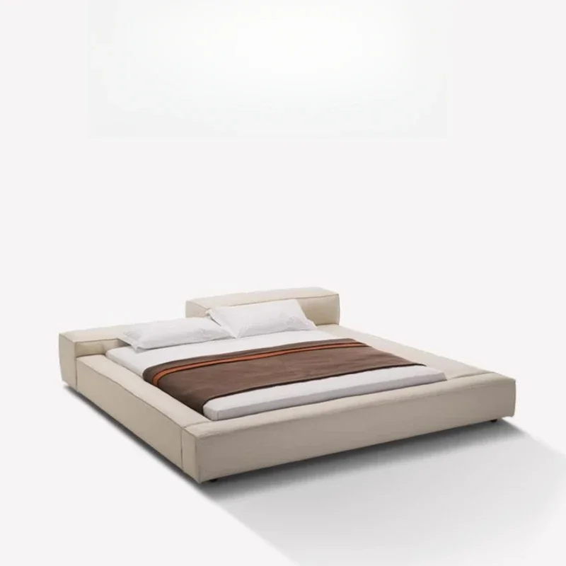 Tofu block bed, Nordic Japanese tatami fabric bed