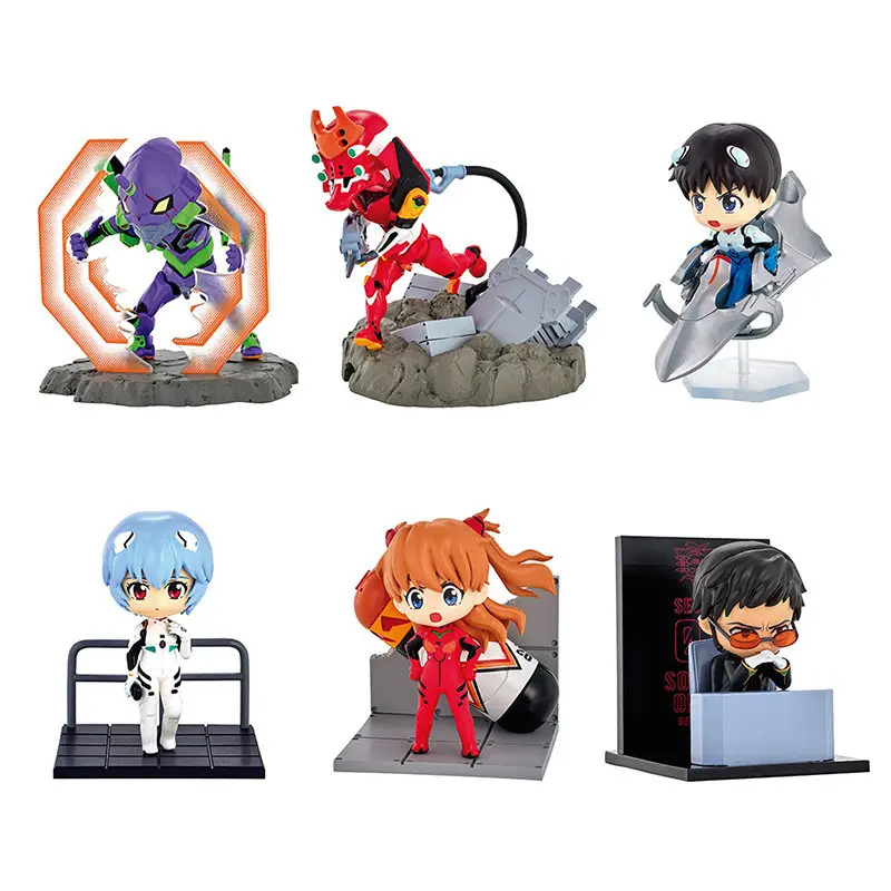 Figura de Anime Original Shokugan Evangelion DesQ, Soryu Asuka Langrey, Ayanami Rei, Shinji Ikari, EVA-01 02, Figura de Acción, Modelo de Juguete