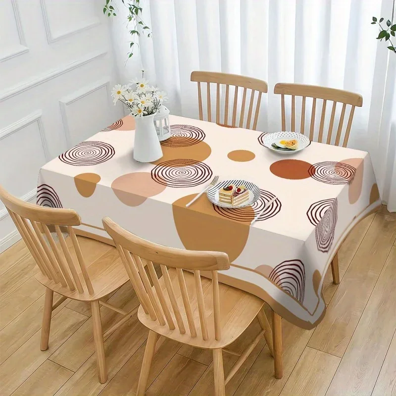1pc Polyester Tablecloth, Simple Style Tablecloth, Rectangular Multi-color Flower Print Tablecloth
