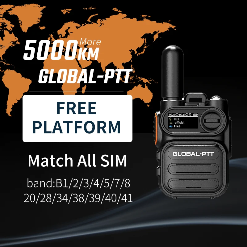 

Global-PTT G388 Walkie Talkie Global Available POC 4G Mini Two-way Radio Internet Portable Profesional Long Range Communicator