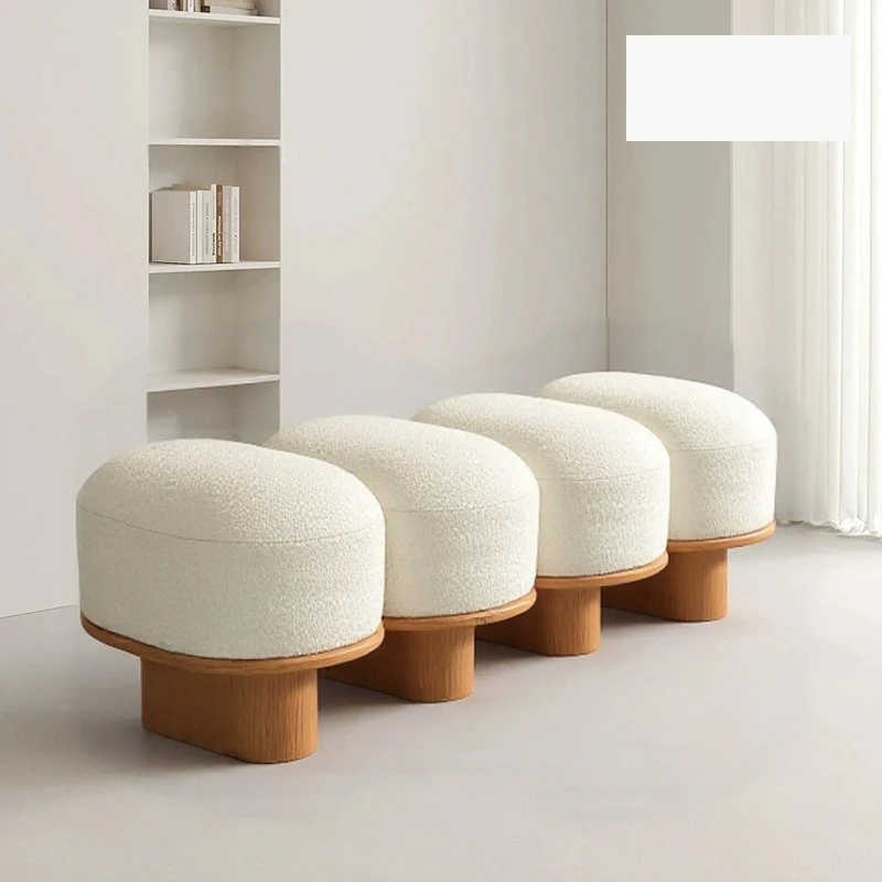 Cream sofa stool designer living room door shoe change stool dining room bench simple bedroom bedside stool