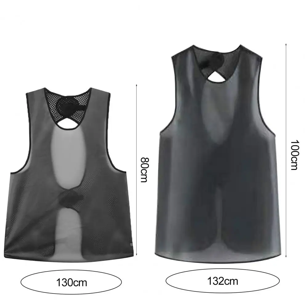 80/100cm Apron Single/Dual Layer With Fastener Tape Fixation Back Mesh Design Waterproof Oilproof Breathable Sleeveless Apron