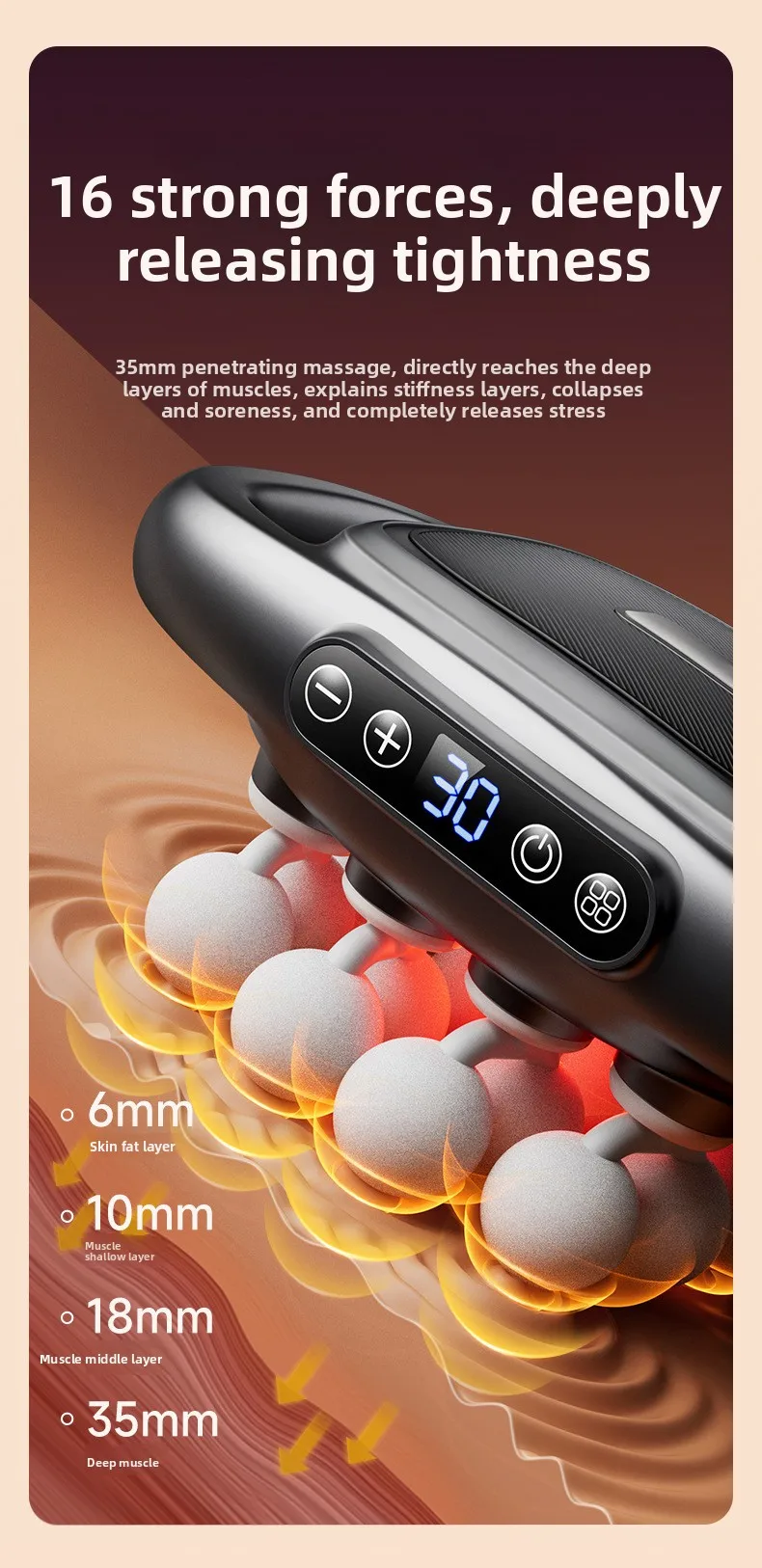 Smart Library Professional-Grade 20-Head Fascia  Deep Tissue Massage For Head Large Legs Back Waist Multi-Head Massage  Fo