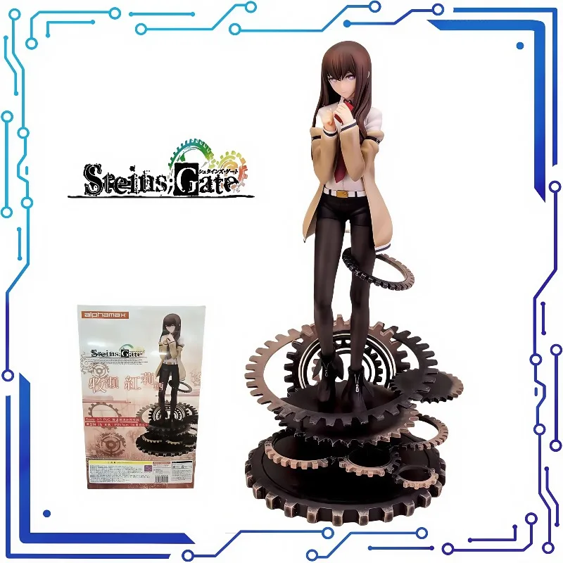 25.5CM Steins Gate‌ Anime Character Makise Kurisu Two-dimensional Girl Model Ornaments Boxed Figures Statue Collection Toy Gifts