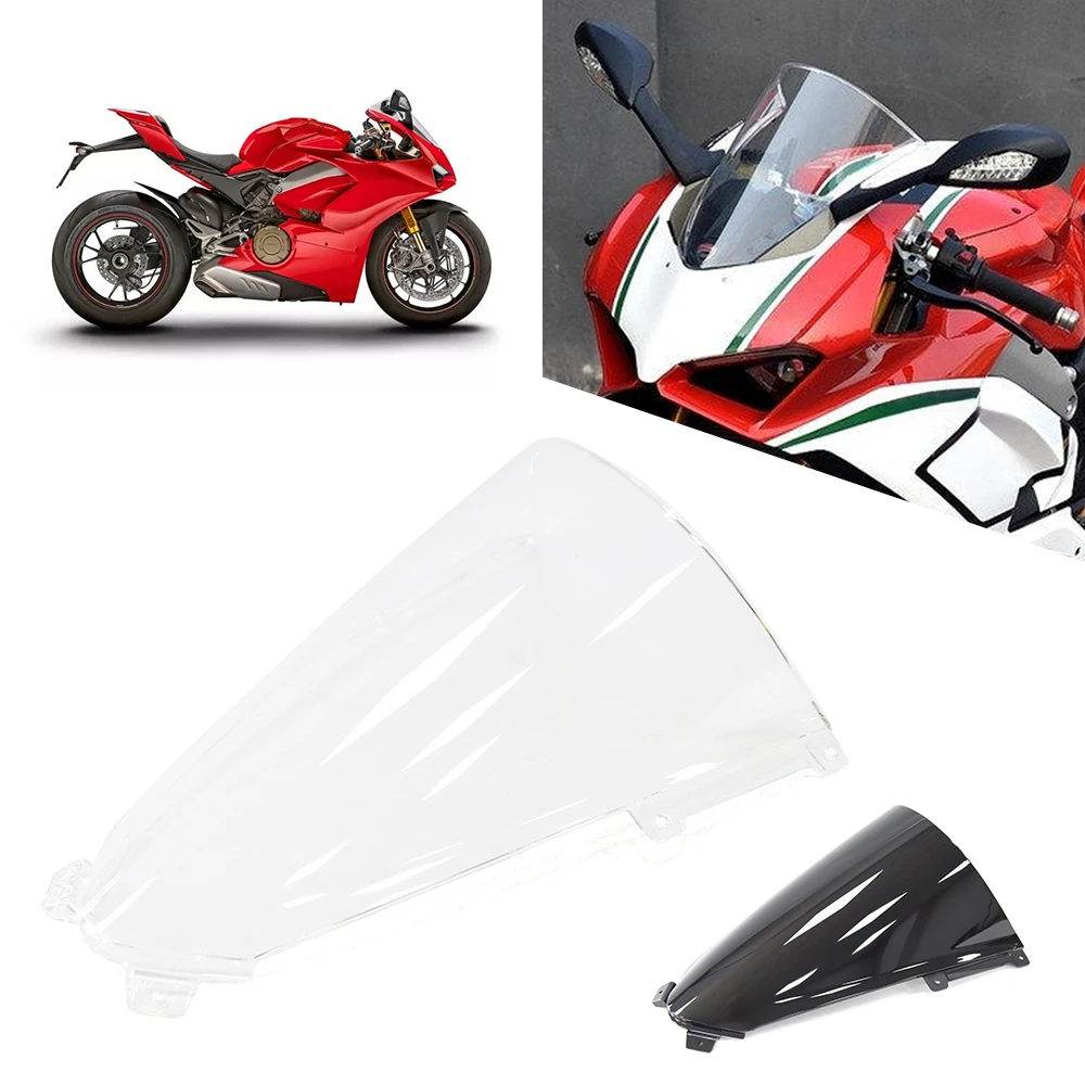 

For Ducati Panigale V4 R S V4R V4S 2018 2019 Motorcycle Double Windshield WindScreen Wind Deflectors V2 955 2020 2021 2022