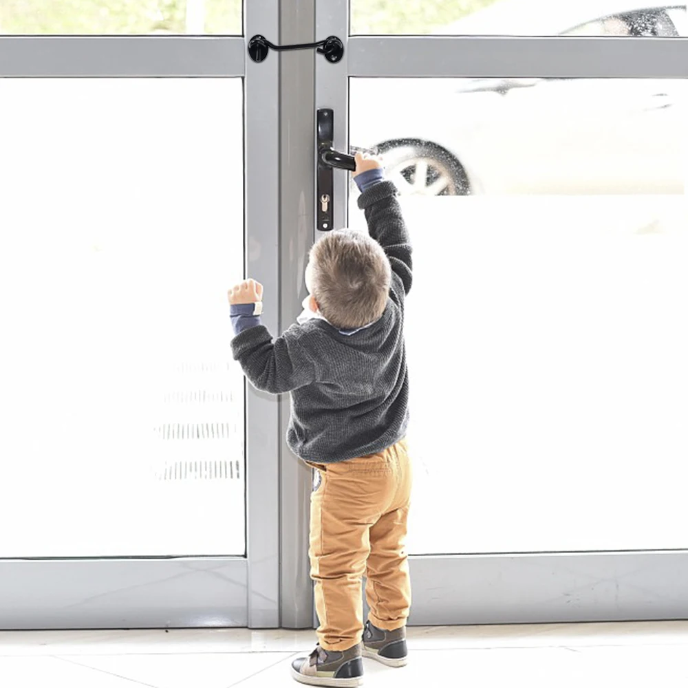 2 uds 3 pulgadas gancho de cabina gancho negro pestillo de ojo cerradura de ventana de acero inoxidable gancho de puerta pestillo pestillos de gabinete para puerta