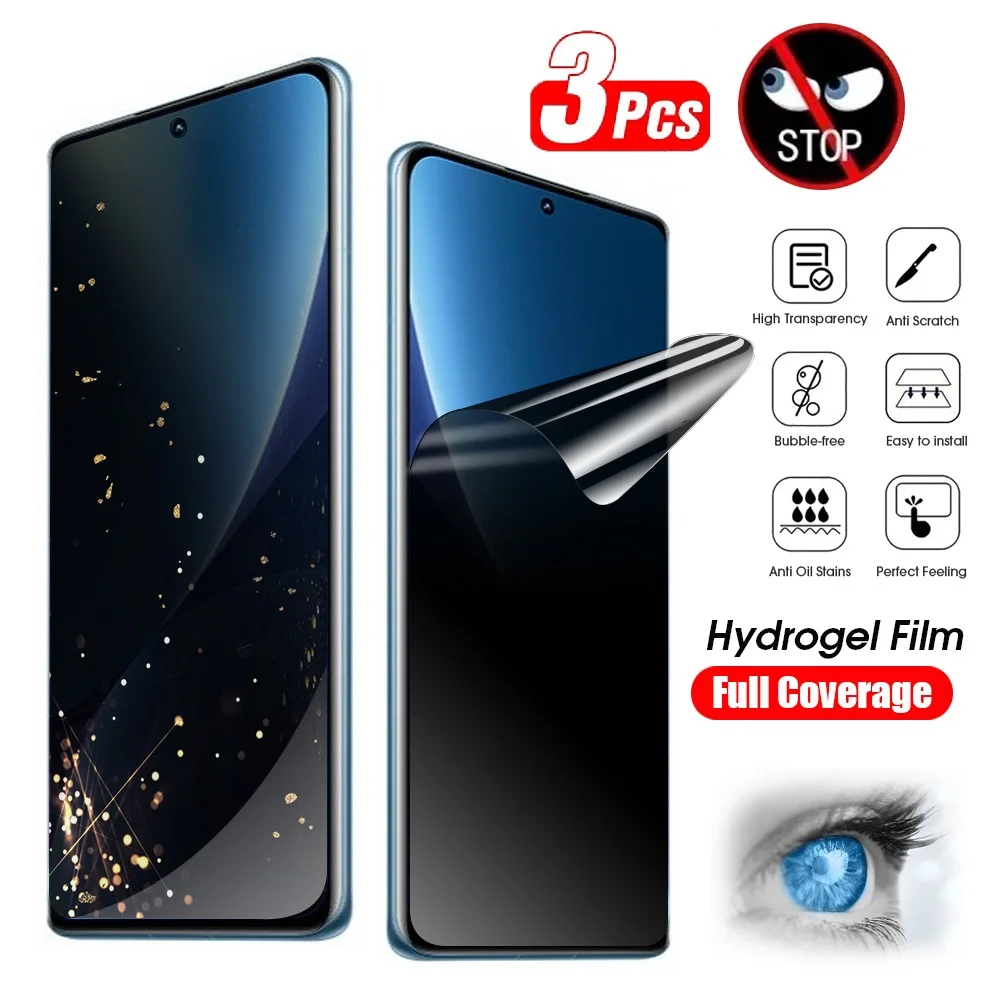 3Pcs Privacy Hydrogel Film For Realme GT 2 Pro 8 7 9 Pro 8i 9i For Realme GT Neo 2 3 2T Q3S Q3 C21Y C25S C25Y Screen Protector