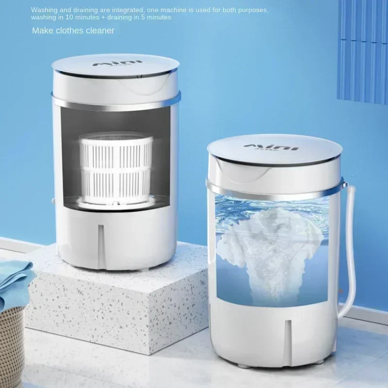 New portable washing machine. Automatic. Household. Small. For integrated washing of underwear and socks.