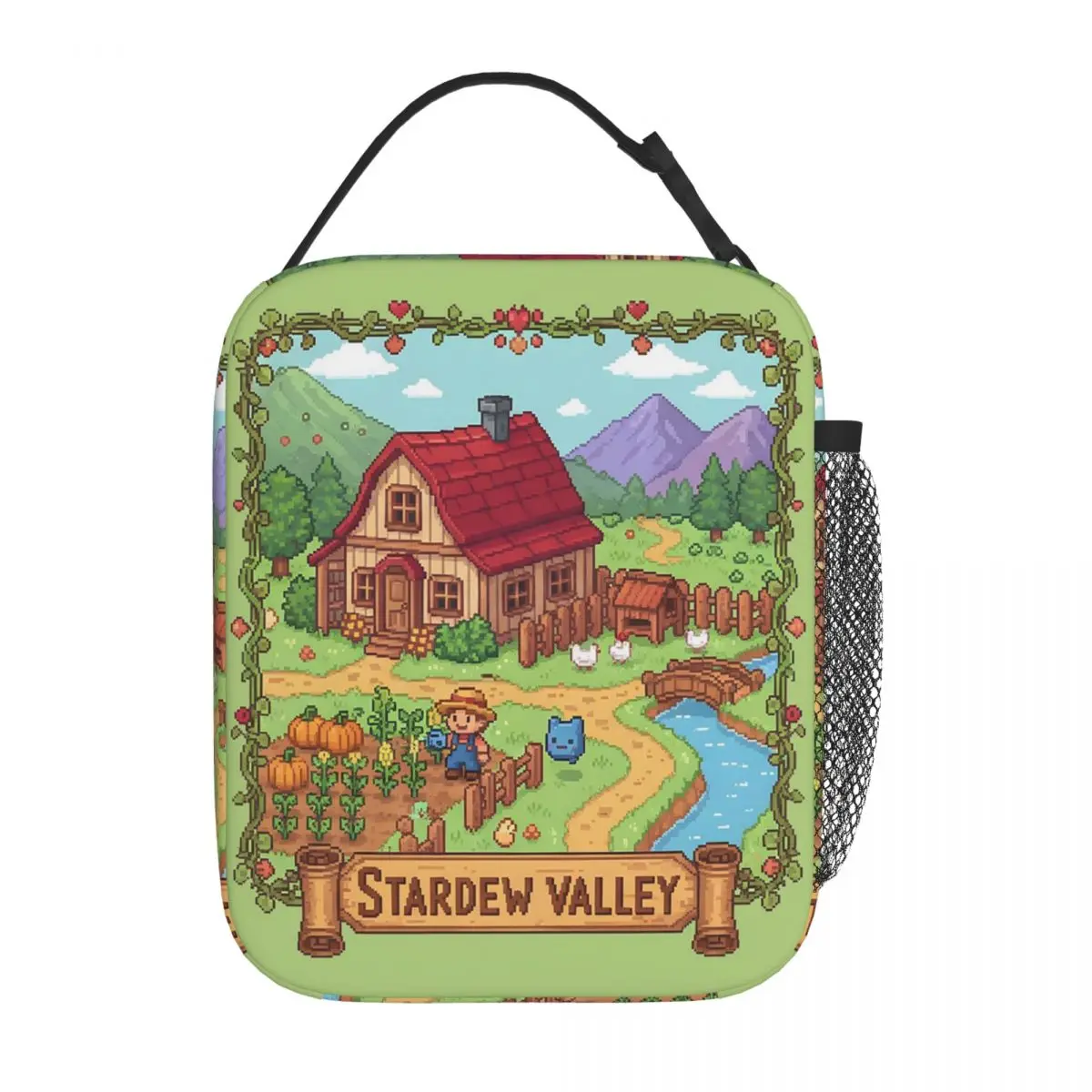 Stardew Valley Video Gamer Classic Pixel Art Insulated Lunch Bag for Women Children Portable Food Boxes Thermal Lunch Box Tote