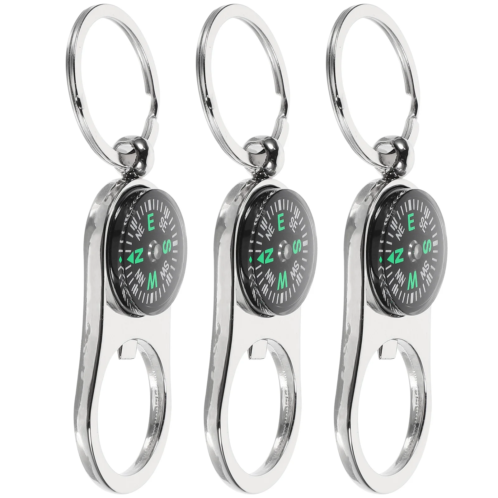 3 Pcs Compass Keychain Creative Pendant Bag Decoration Mini Decorative Accessory Charm Zinc Alloy Hanging Gift