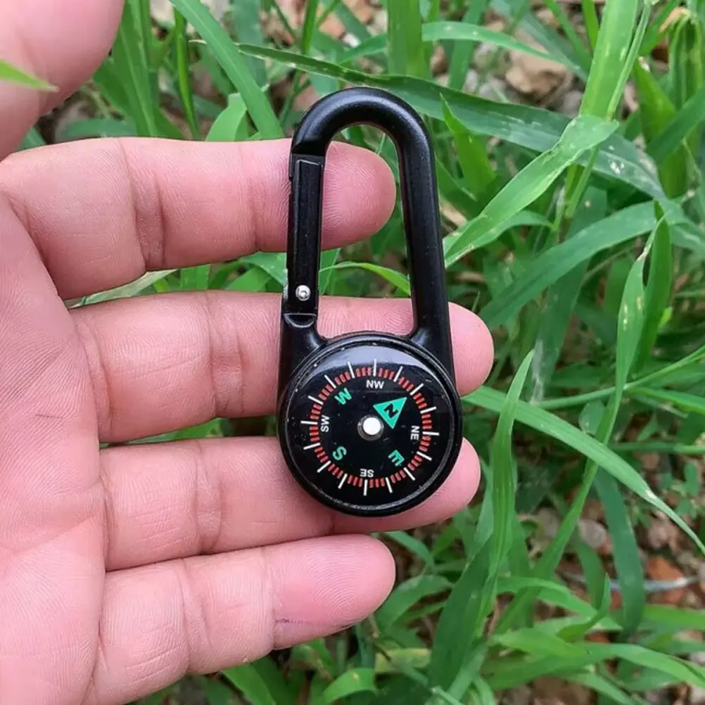 

2 Pcs Compass Metal Keychain Portable Backpacking Navigation Acrylic Mirror Handheld