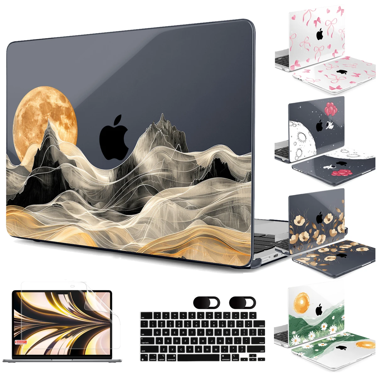 Crystal Hard Case For New MacBook Air Pro 11 12 13 14 15 16 inch M4 M3 M2 M1 Chip Plastic Shell A3401 A3113 A2338 A2992 A2918