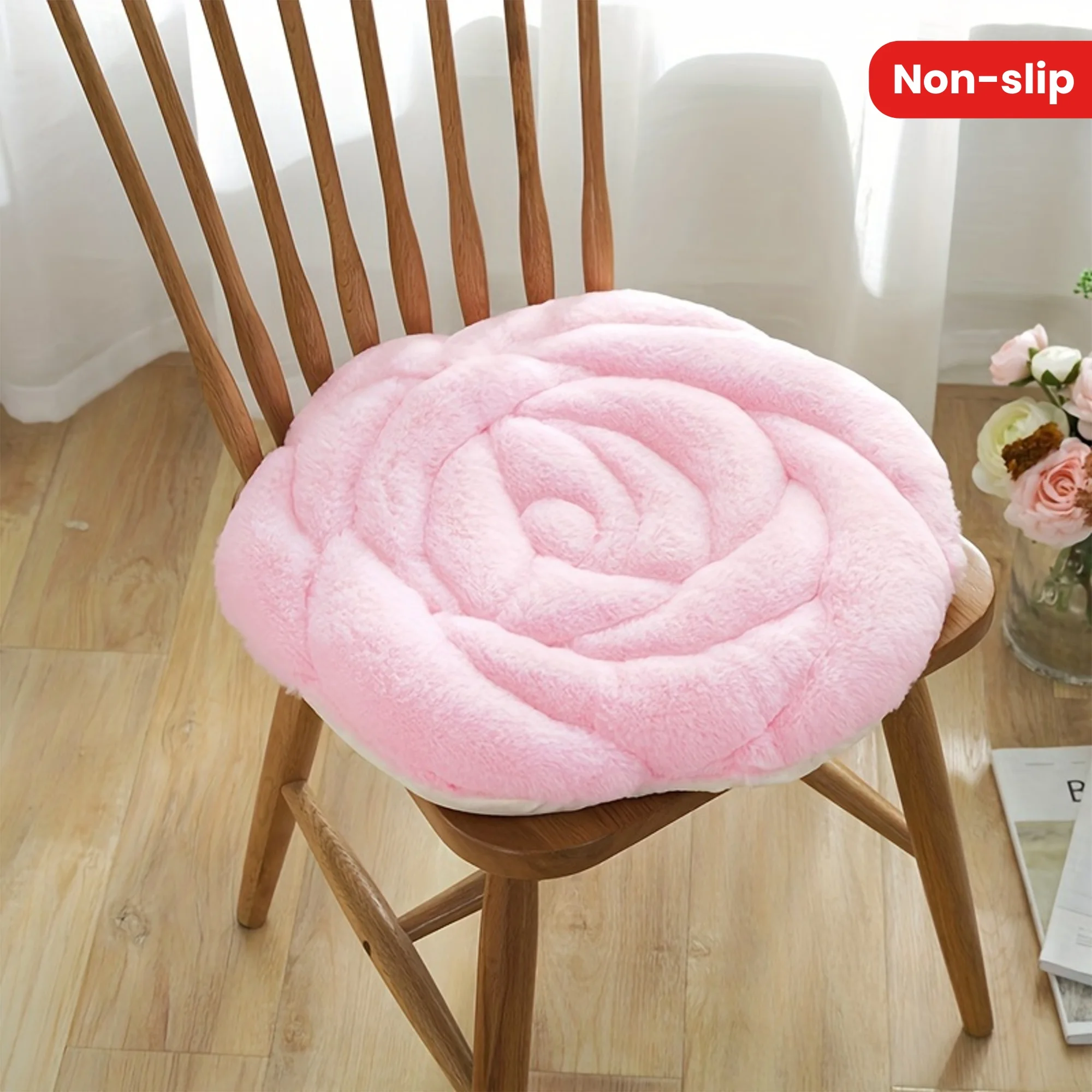 Plüsch Rose Design Verdickte Stepp Stuhl Matte Büro Hause Esszimmer Stuhl Kissen Tatami Boden PP Baumwolle Kissen Matte