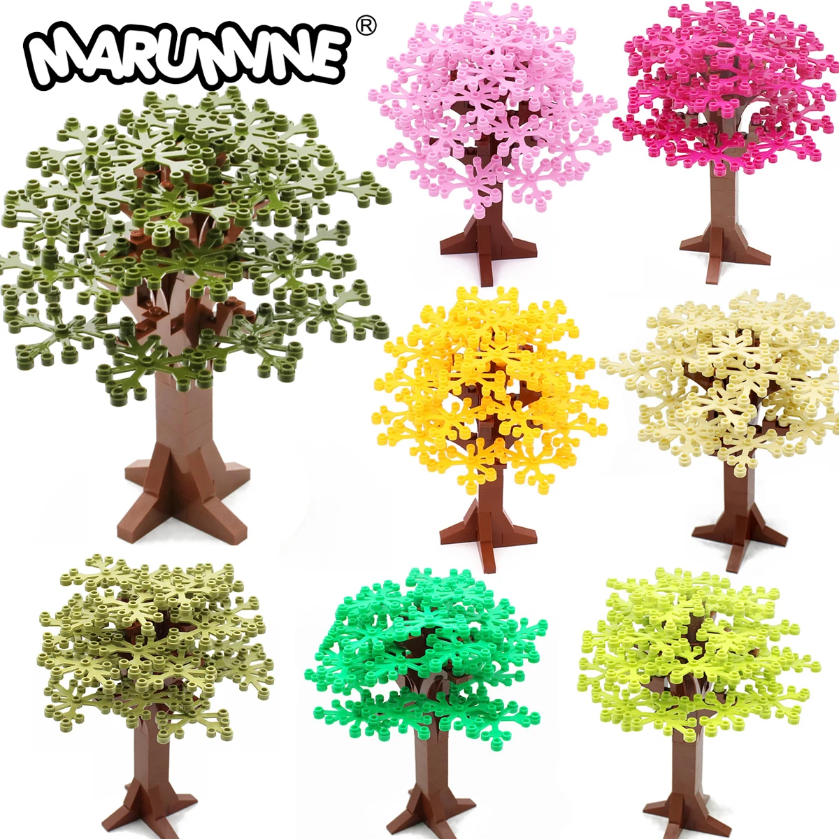 Marumine 165 มม. สร้างอิฐ Tree เข้ากันได้กับ Decool Enlighten บล็อกธรรมชาติและ Technic ชุดของเล่นสำหรับของขวัญเด็ก