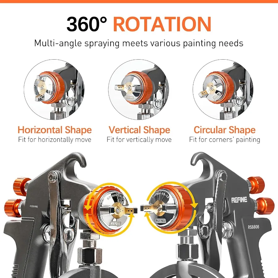 Spray Gun Siphon Air Spray Gun with 1.8mm Nozzle and 1000CC Aluminum Cup for Automotive Paint Furniture House Painting and DIY