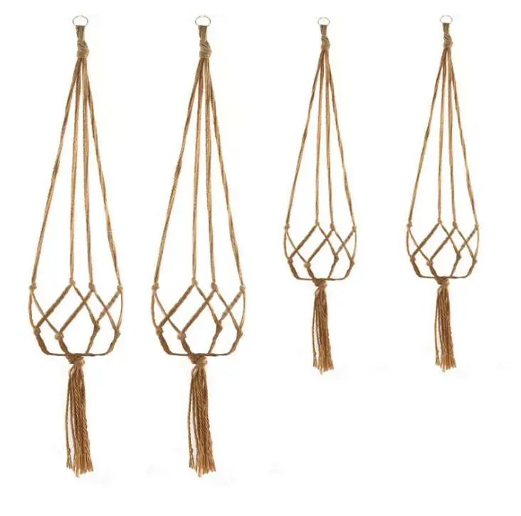 Knotted Macrame Plant Hanger Hook Vintage Cotton Linen Flowerpot Basket Lifting Rope Hanging Basket Pot Holder Wholesale