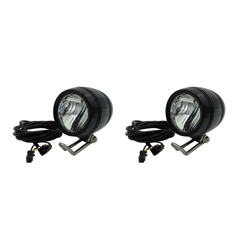 

2X 6V-80V 24V 36V 48V 60V Universal Compatible 3W 100LUX Bike Electric Bicycle E-Bike Headlight Front Light Head Light