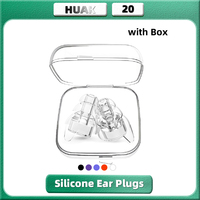 HUAK High Fidelity Silicone Earplugs  - Reusable Noise Reduction Hearing Protection Ear-Plugs with Case for Concerts Musicians