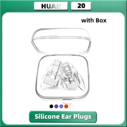 HUAK High Fidelity Silicone Earplugs  - Reusable Noise Reduction Hearing Protection Ear-Plugs with Case for Concerts Musicians