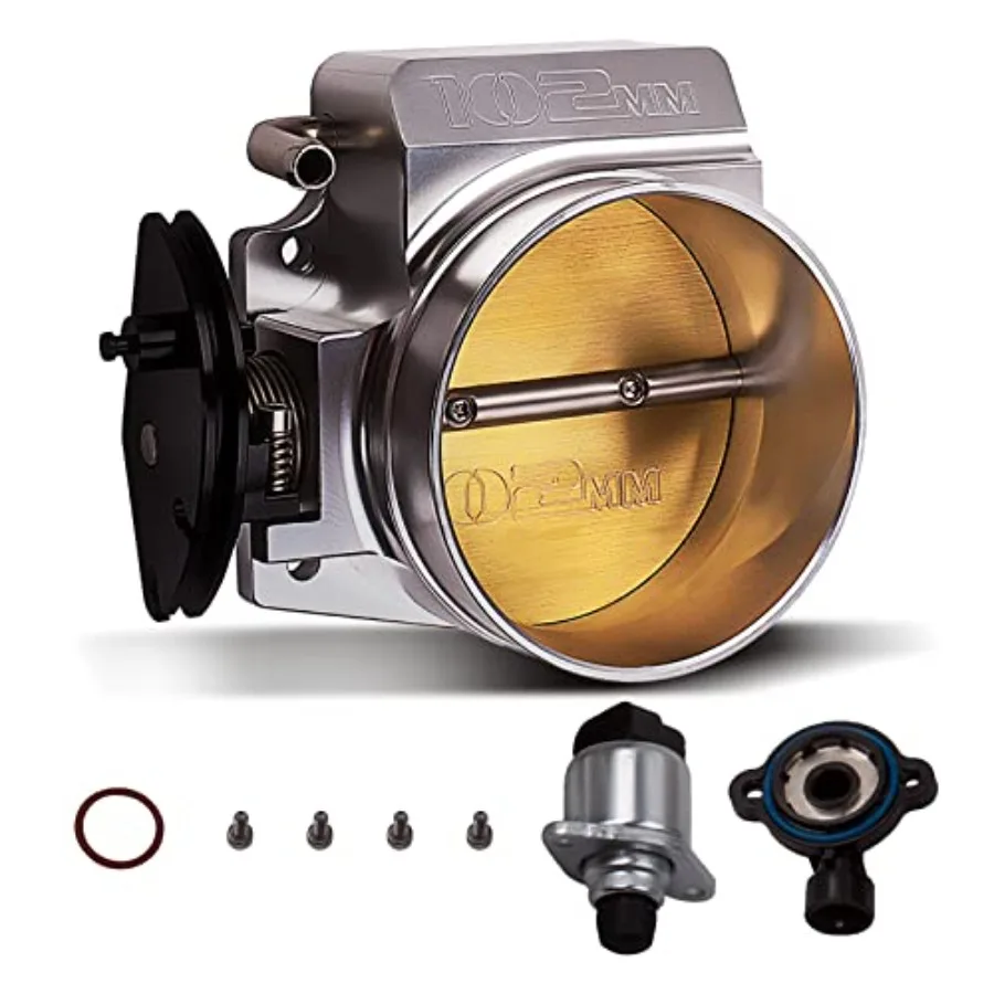 

102mm Throttle Body Assembly with TPS IAC Throttle Position Sensor for Chevy LSX LS LS1 LS2 LS7 Silver