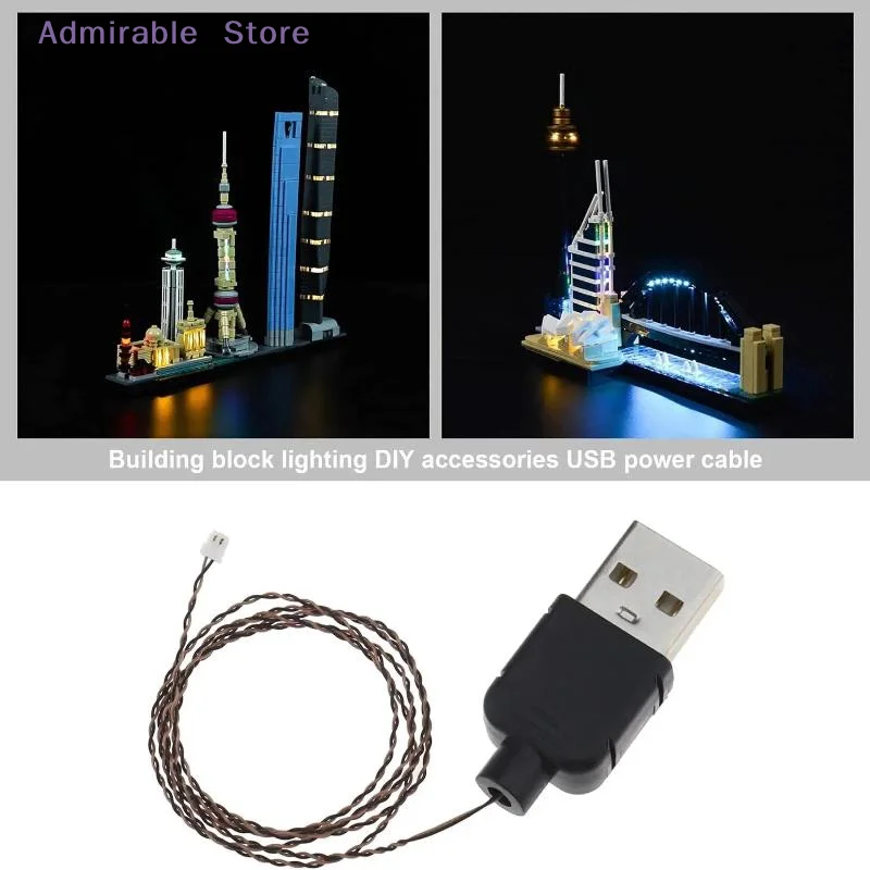 w50cm USB Power Cord 0.8mm Pin 5V Output for DIY Lights LED Strip and Home Lighting Projects