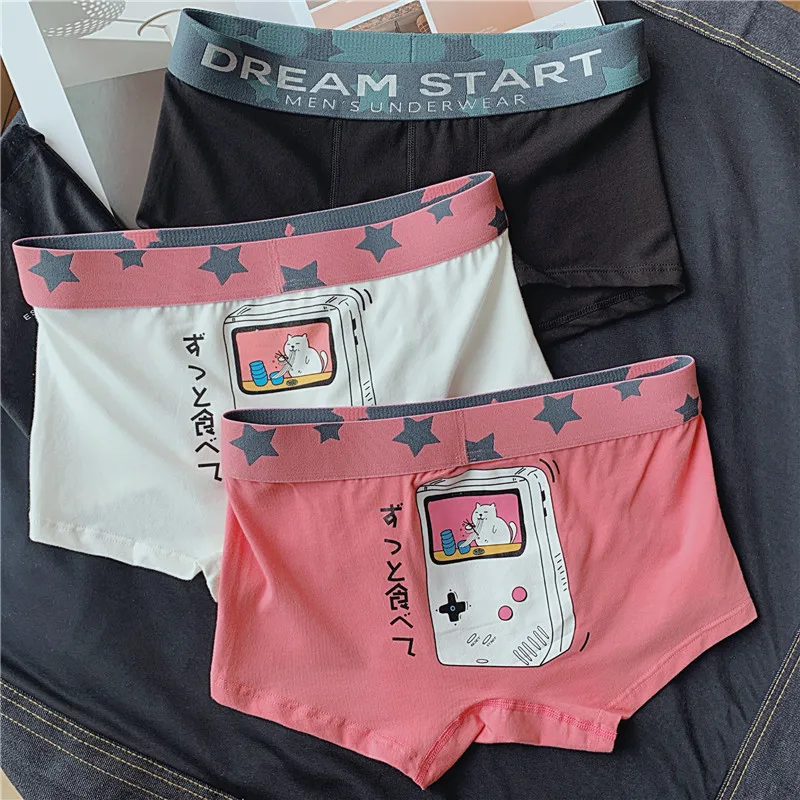 3pcs/lot Men's underwear cotton comfortable breathable men's trendy and personalized youth sports sexy Boxer shorts