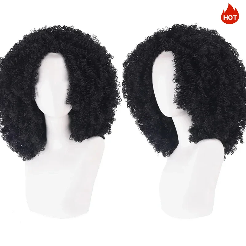 

New Anime BROOK Cosplay Wig Burukku Adult Unisex Short Black Curly Hair Heat Resistant Synthetic Wigs Halloween Props