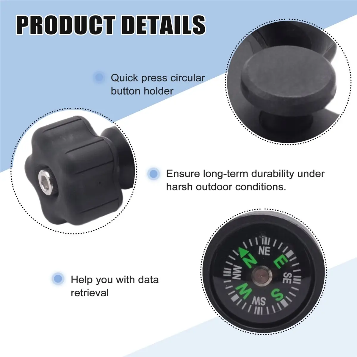 Power Tool Sets GPS Range Pole Cradle Bracket for Trimble Handheld Open Data Collector with Compass Quick Release Pole Clamp, A