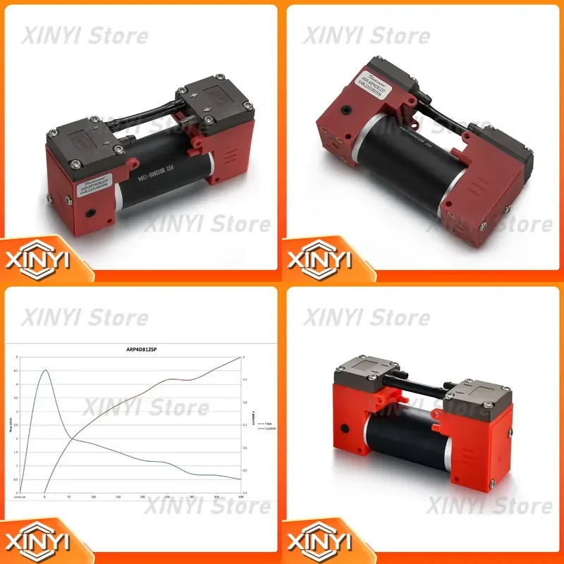Fluidsmart for Corrosion Resistant FKM Valve Mini Piston Air Pump with Brushless Motor Double Head Miniature Air Piston Pump